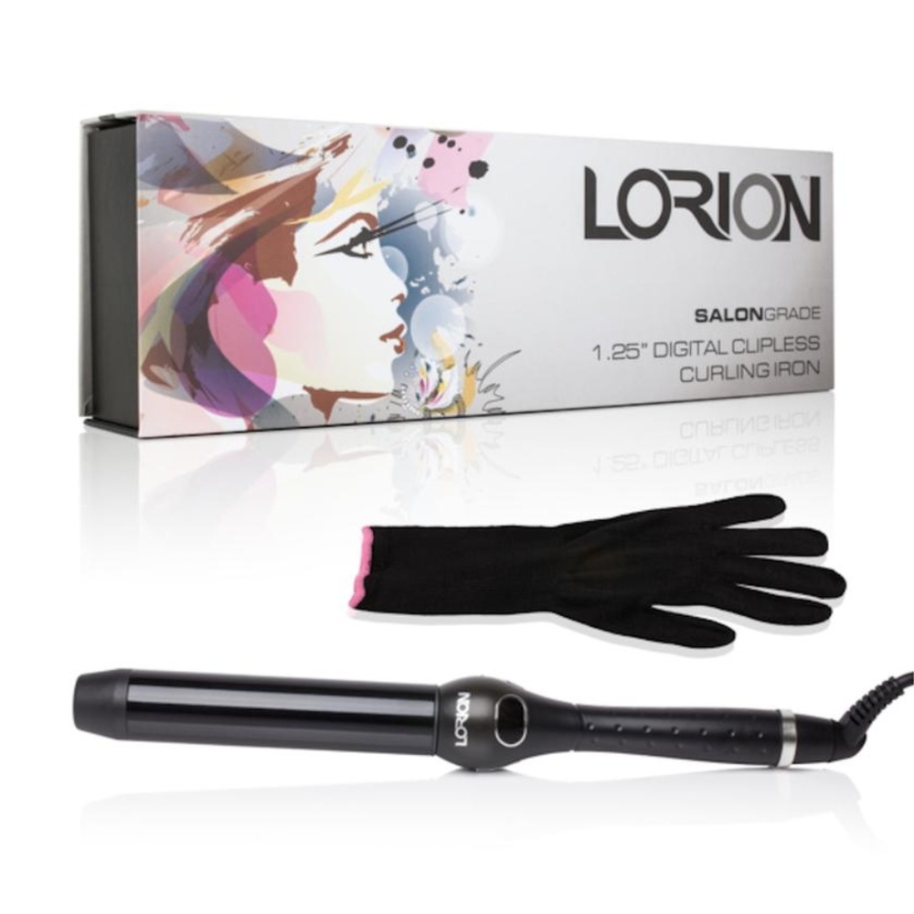 Lorion 1.25" Digital Black Clipless Curling Iron